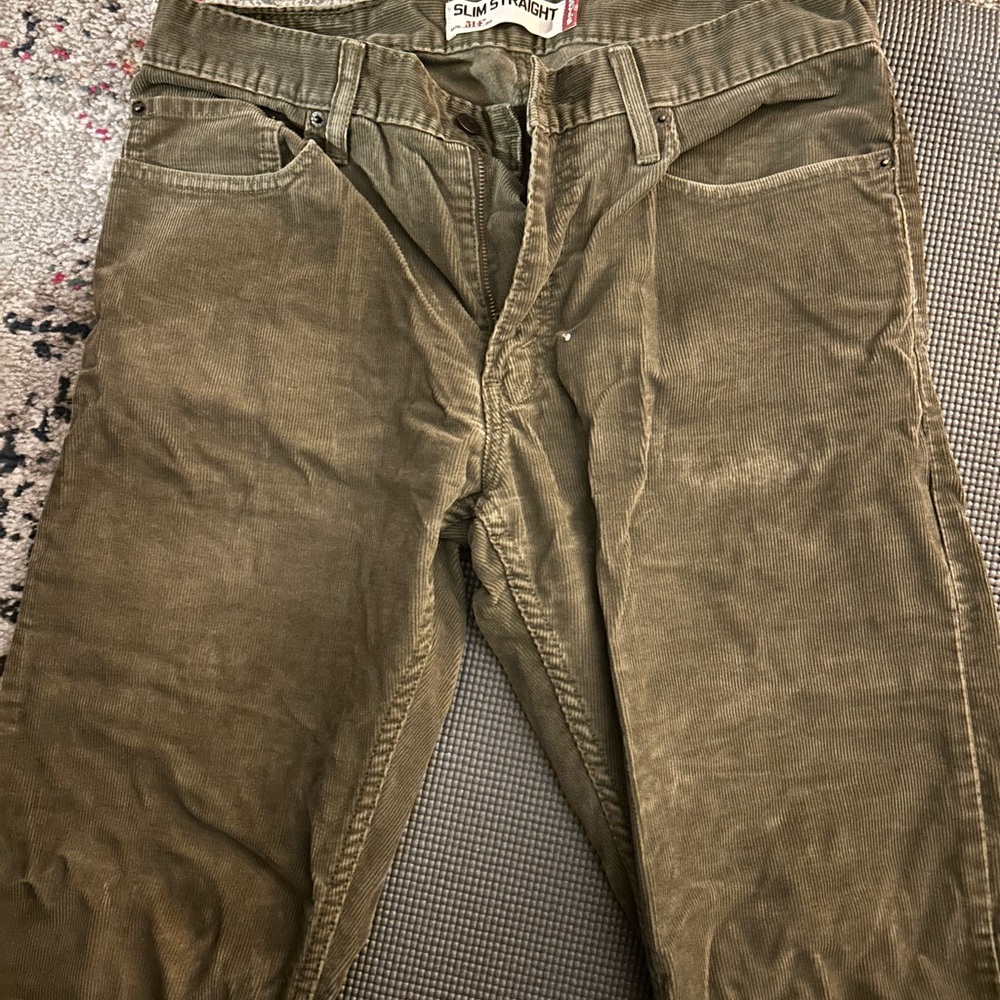 Levi's Men's Corduroy Pants - Olive Green